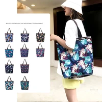 summer fashion canvas women handbag 2021 brand new folding tote ladies casual flower graffiti luxury shoulder bag beach