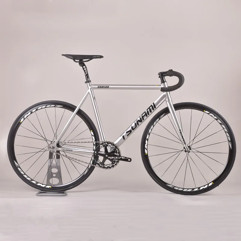TSUNAMI SNM100 Fixie Bike 49/52/55/58CM Single Speed 700C Fixed Gear Bicycle Aluminium Alloy Frameset With Flat Spokes Wheelsets |