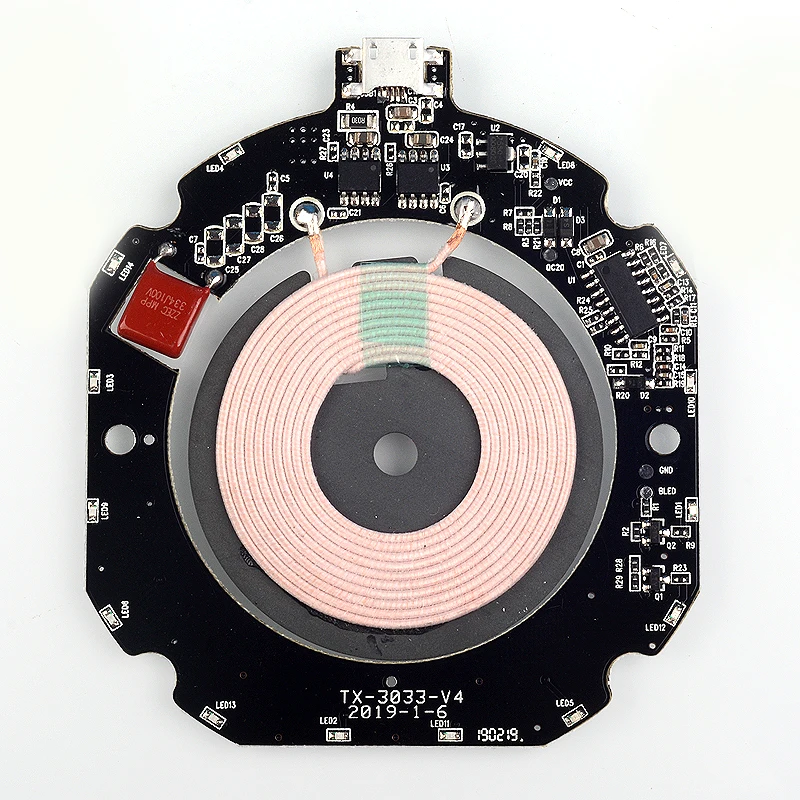 Беспроводное зарядное устройство 3033 PCBA Быстрая зарядка для IPhone8/8 s/X Вход 9V1. 67A QC3.0