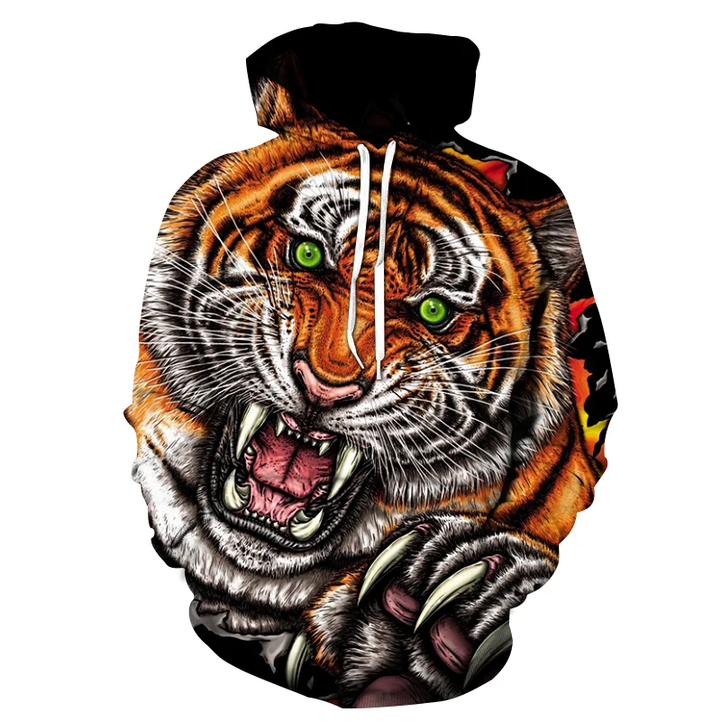 

New exquisite printing 3D printing movie animal pattern unisex and comfortable street oversized pullover fitness sports hoodie