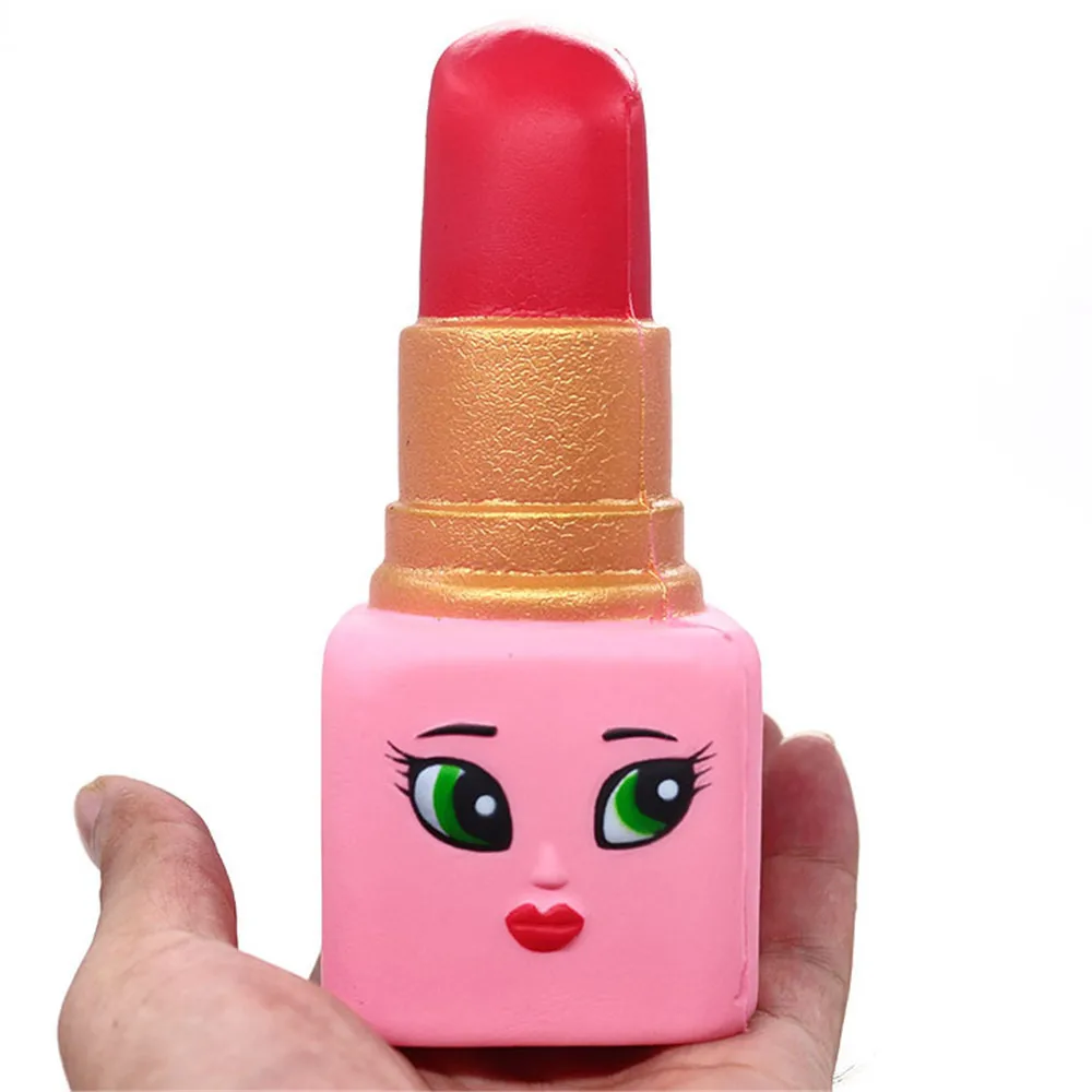 

Finger Toy Creative Imitation Cute Hot Soft Beauty Mini Lipstick Slow Rising Squeeze Relieve Stress Toy