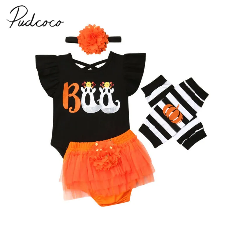 2019 летняя одежда для малышей боди на Хэллоуин новорожденных девочек топы + шорты