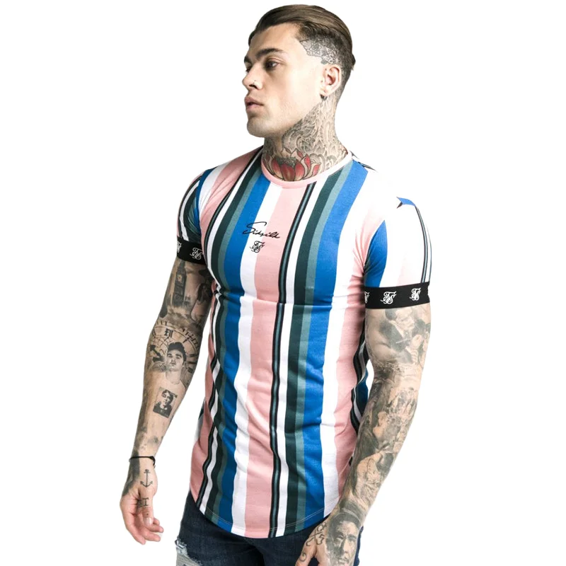 Футболка мужская в полоску Повседневная модная тенниска брендовая майка стиле