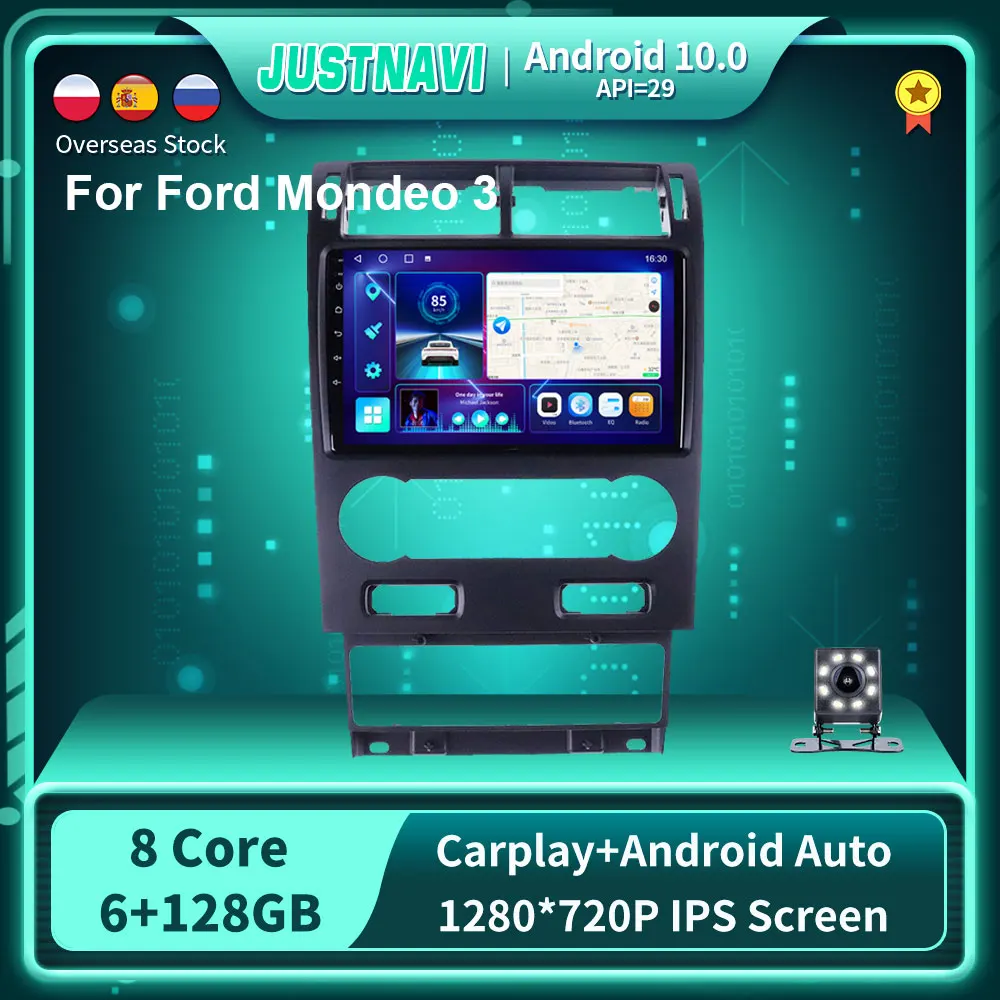 Автомобильное радио Android 10 0 GPS для Ford Mondeo 3 2000- 2005 2006 2007 мультимедийный плеер DSP Carplay