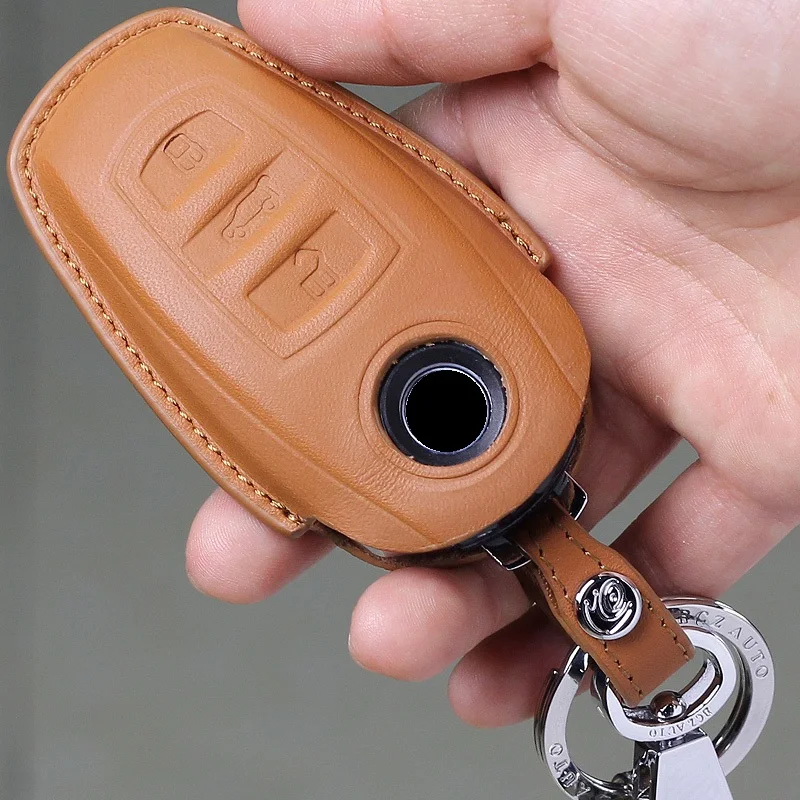 

Чехол для автомобильного ключа из натуральной кожи для Volkswagen Touareg 2011-2017