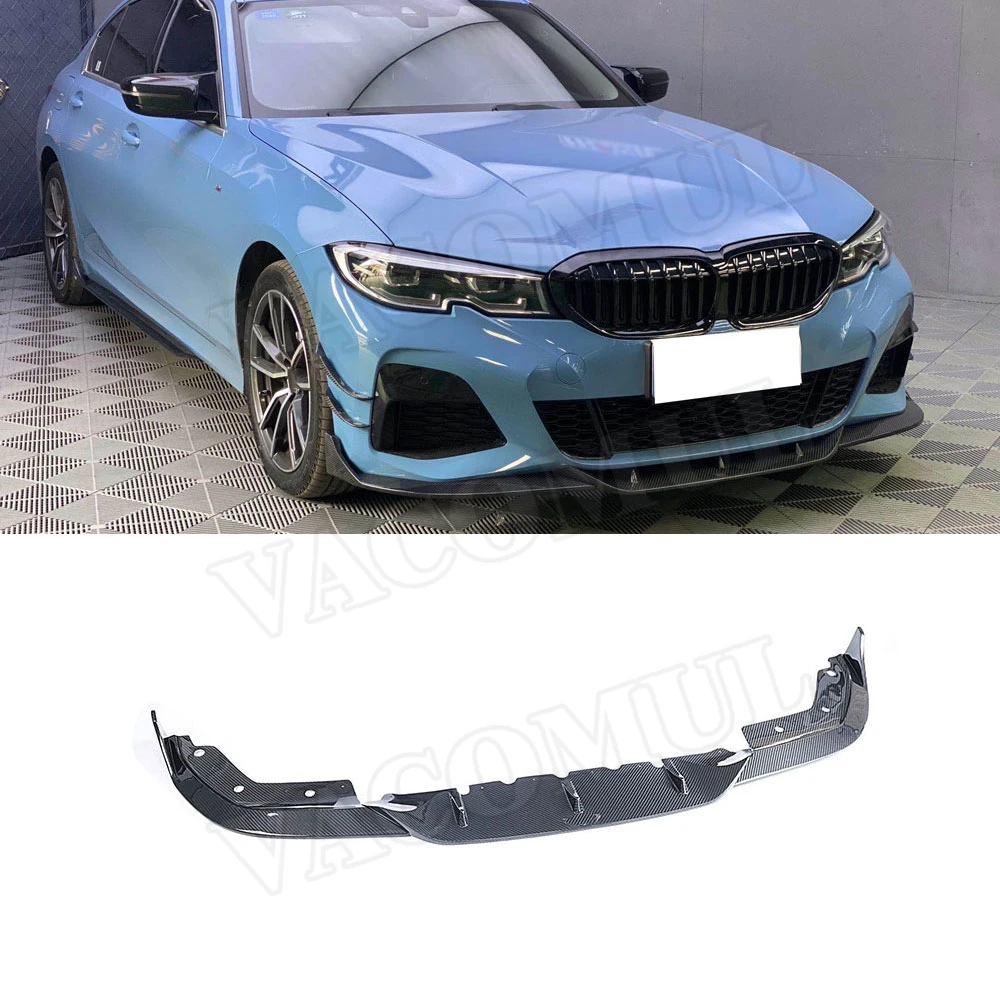 

Dry Carbon Fiber Front Lip Chin Splitters Spoiler For BMW 3 Series G20 2019 2020 Bumper Lip Guard Car Styling