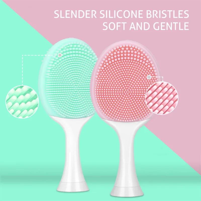 Очищающая щетка для лица с ручкой головы силиконовый массажер удаления макияжа |