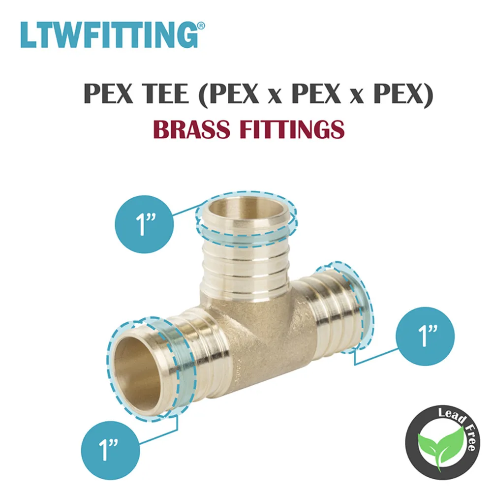 Латунный обжимной фитинг LTWFITTING PEX без свинца 1x1x1 тройник PEX|pex fittings|brass fittings1 brass tee |