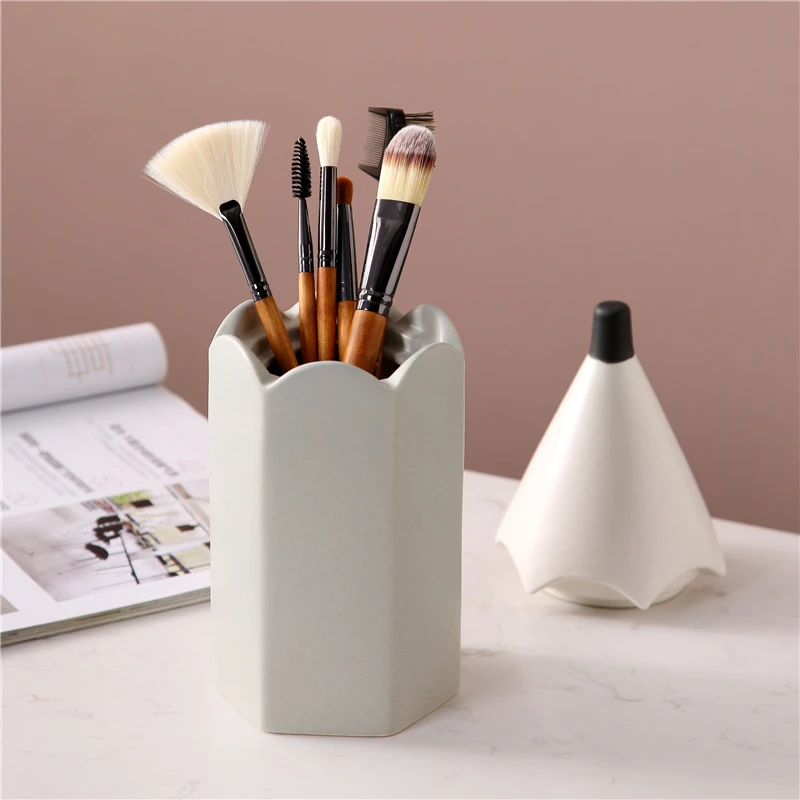 Органайзер для кистей макияжа керамическая бутылка хранения косметики емкость