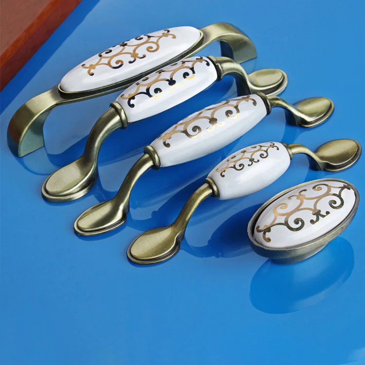 Европейская ручка в стиле ретро зеленый цинковый сплав крест Золотая