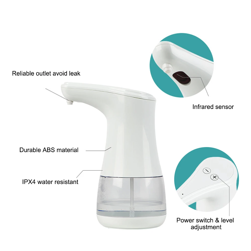 360ml Waterproof Foam Liquid Dispenser Automatic Soap Sensor Touchless Hand Washer Pump with IR |