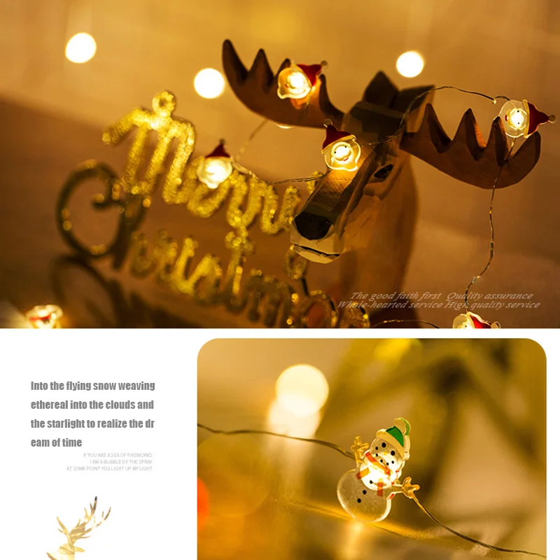 2 м Рождественская елка светодиодные гирлянды Снеговик Рождество сатана Медные
