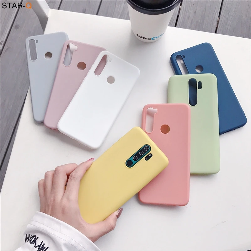 candy colors silicone case for xiaomi redmi note 8 pro 8t 7 7a 8a k20 5 6 pro 8 t redmi 9 xiomi matte soft tpu back cover fundas