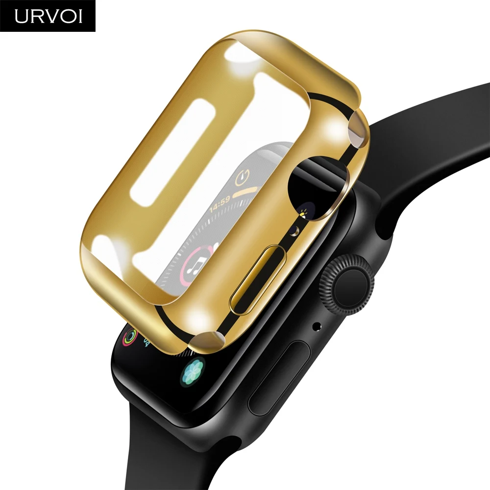 URVOI чехол из ТПУ для apple watch 4 чехол бампер для iwatch 40 мм 44 мм Гальваническая рама протектор экрана