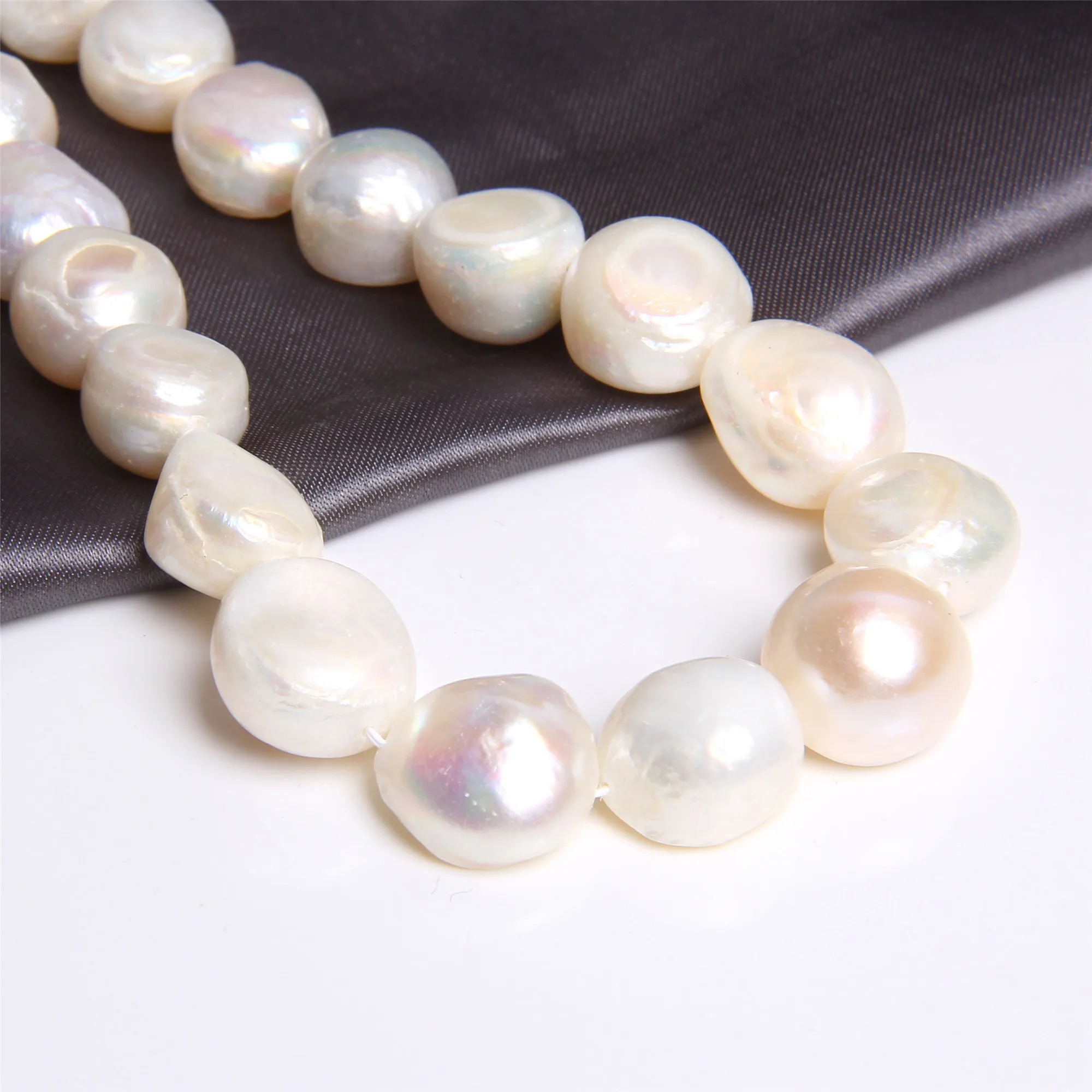 

12-13mm Real Natural Baroque Pearls Big Freshwater Pearl Beads Potato Lump Shape Loose Pearl Beads For Jewelry Making DIY 14"