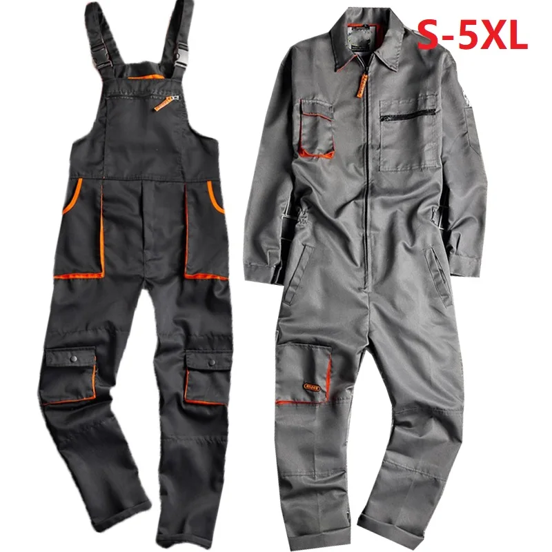 Bib Overalls Casual Work Clothing Large Size Sleeveless Bib Pants Protective Coveralls Strap Jumpsuits with Pockets Uniforms 5XL