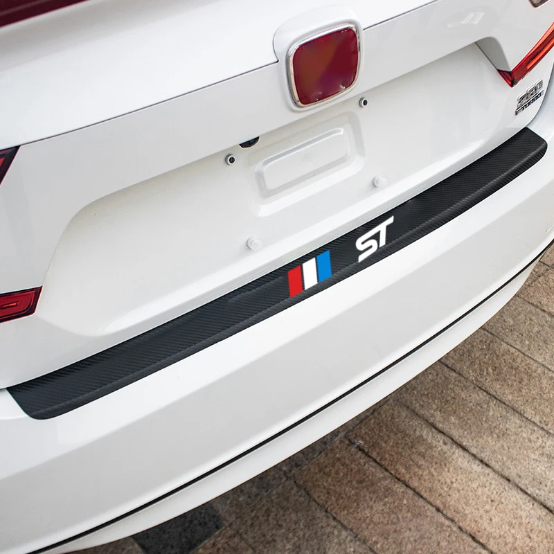 Наклейки на задний бампер автомобиля защитная пластина для багажника кожаная