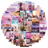103050pcs ins style pink landscape stickers aesthetic california sunshine decals luggage laptop skateboard phone sticker toys