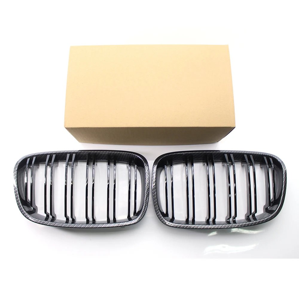 Двойная решетка гриль из углеродного волокна для BMW F20 F21 118i 120i 2010 2014|Гоночные