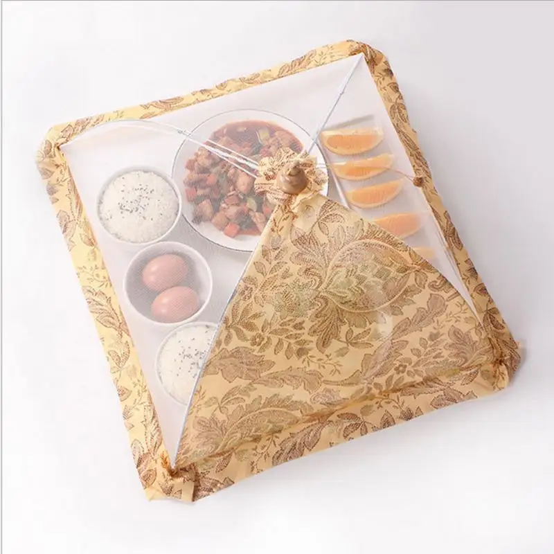 

Foldable Umbrella Style Food Cover Kitchen Dinner Table Meal Cover Fly Resistant Net Tent Food Cover For Home Outdoor Picnic