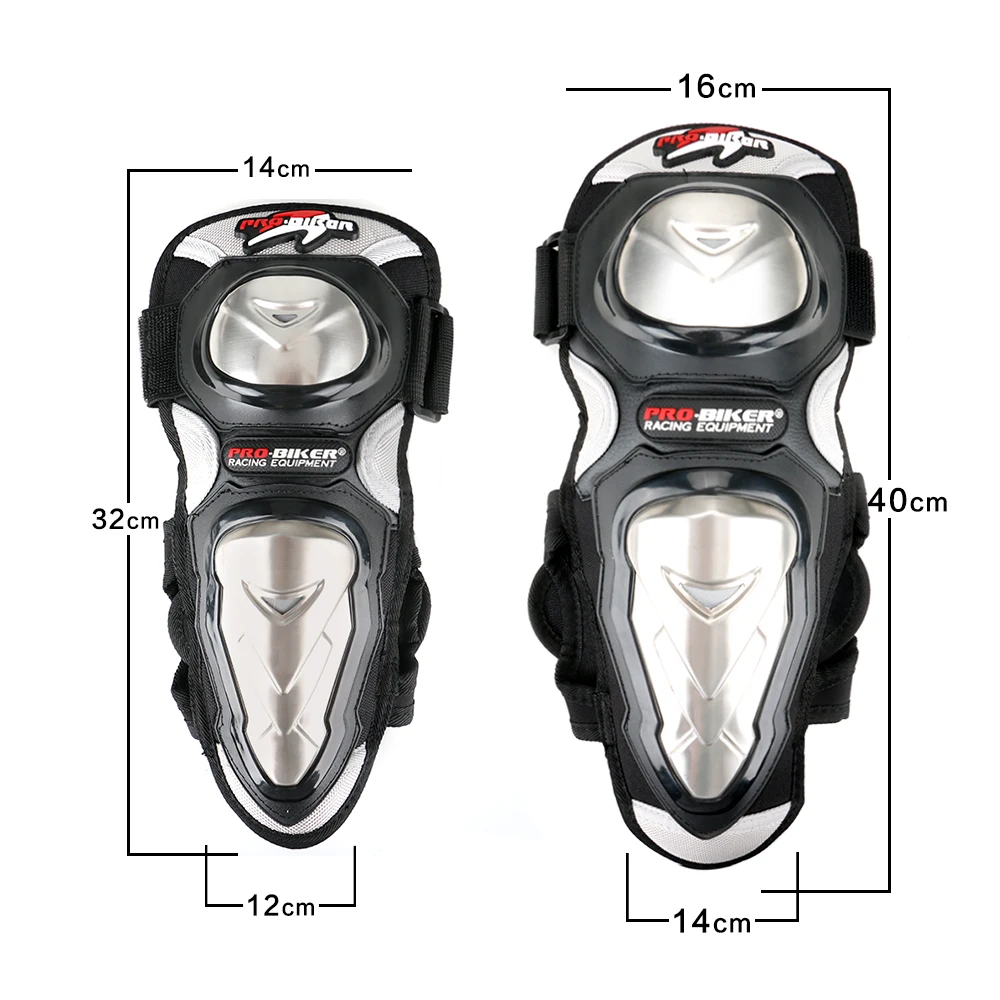 

Stainless Steel Knee Pads Pro-Biker Motorcycle Elbow Motocross Off-Road Racing Knee Protective Gear protection