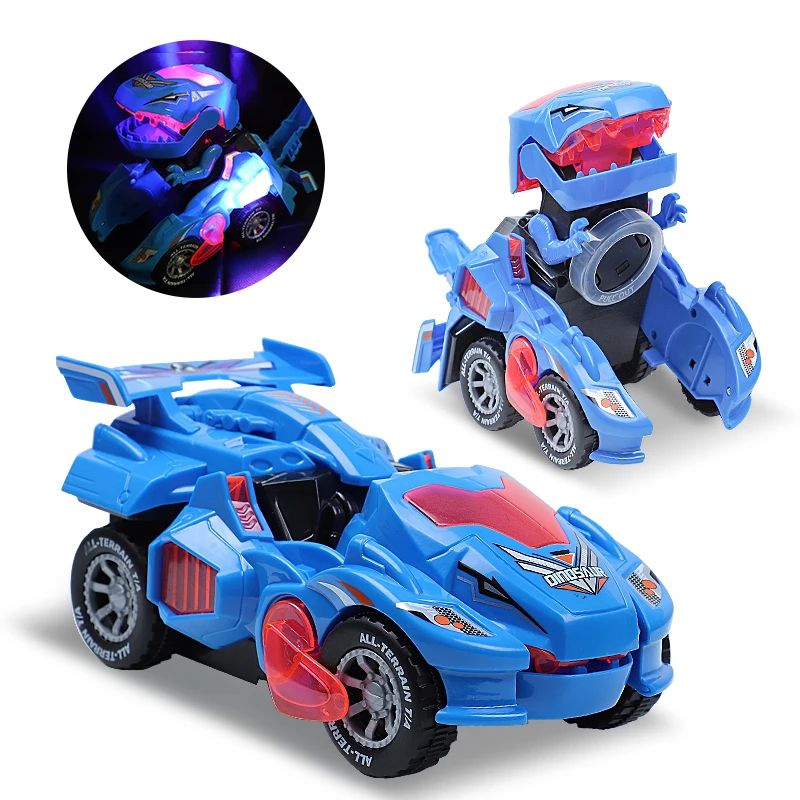 Электрический динозавр Волшебный автомобиль игрушки Трансформеры Led звук авто
