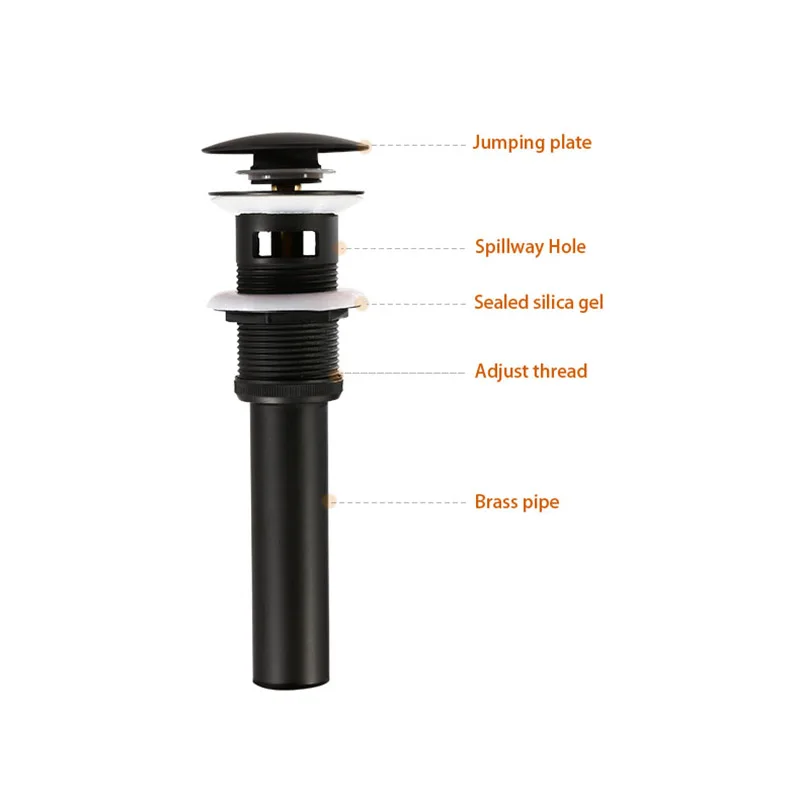 Латунный слив черный/белый/хромированный/золотистый/розовое золото/ORB раковина