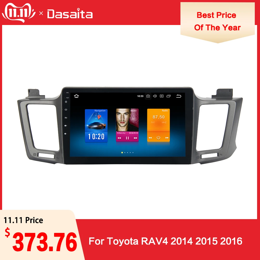 Цифровой HD экран 10 2 дюйма GPS Android 0 32 Гб ПЗУ Восьмиядерный процессор для Toyota RAV4 2014