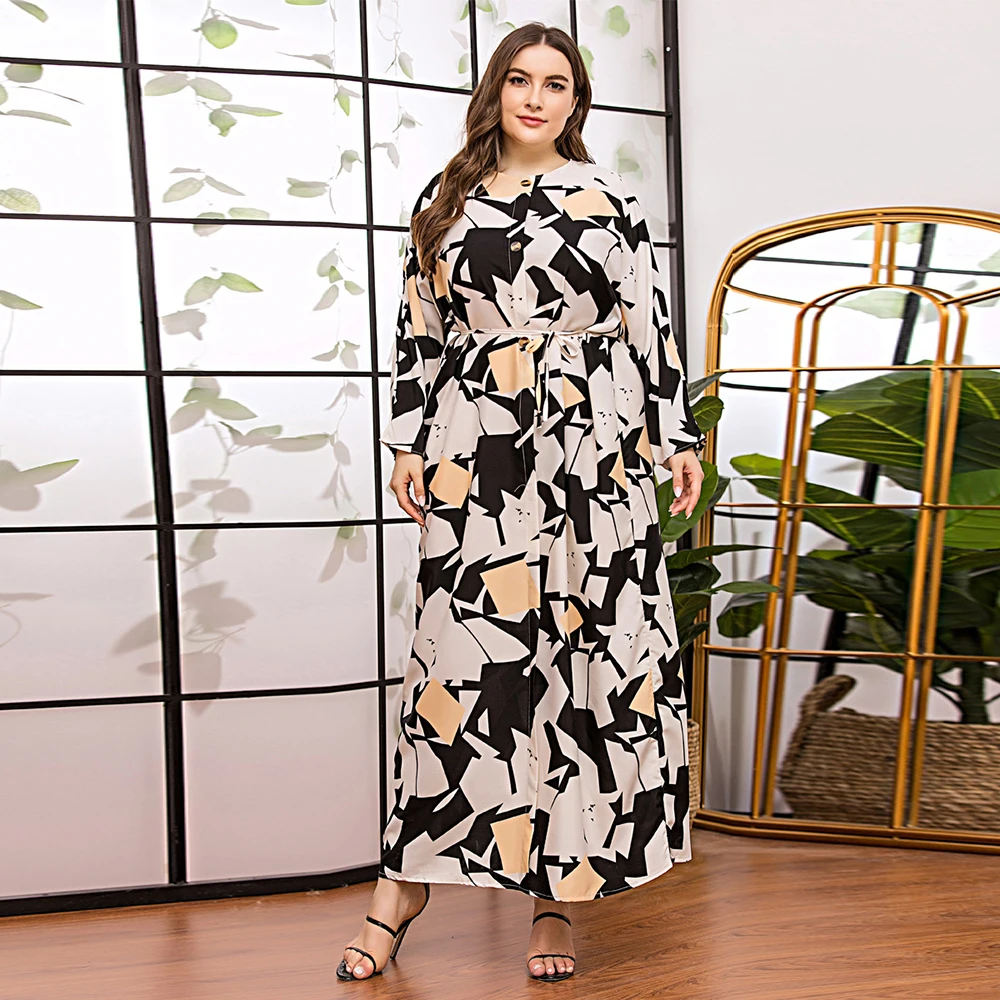 Женское свободное платье Siskakia повседневное Макси с длинным рукавом летучая мышь