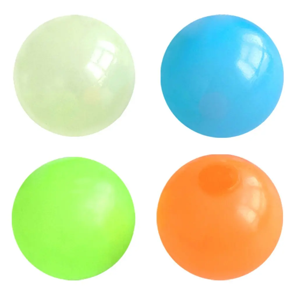 

4pcs Ceiling Sticky Balls Glow Squishy Stress Balls Gobbles Sticky Balls Stress Relief Balls Glowing Fidget Toys