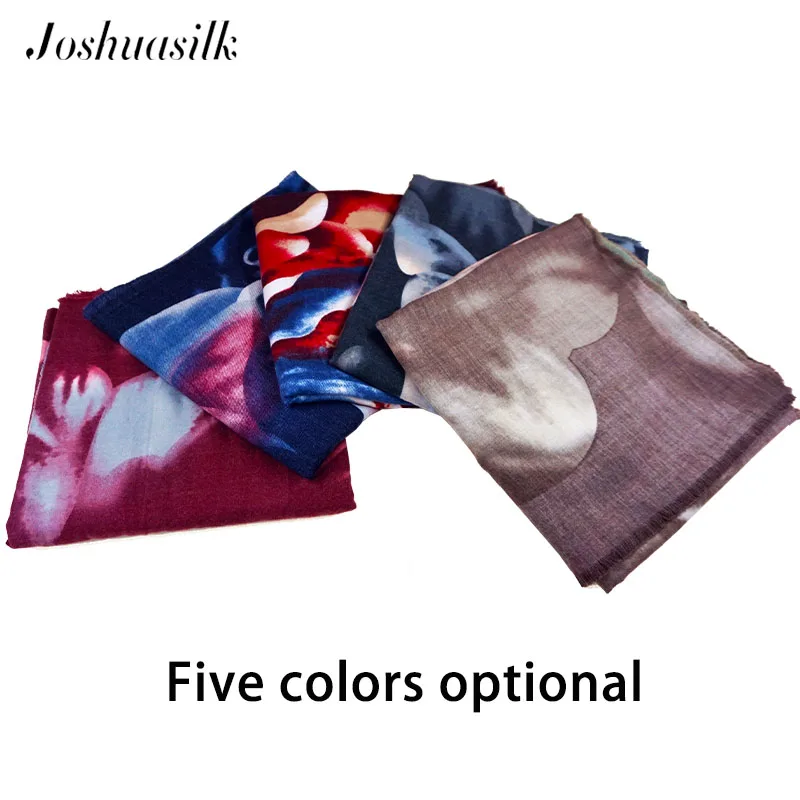 

Joshuasilk2019 new 350G thick cashmere scarf ladies winter warm shawl and shawl flowers retro color Women's wild items 140CM