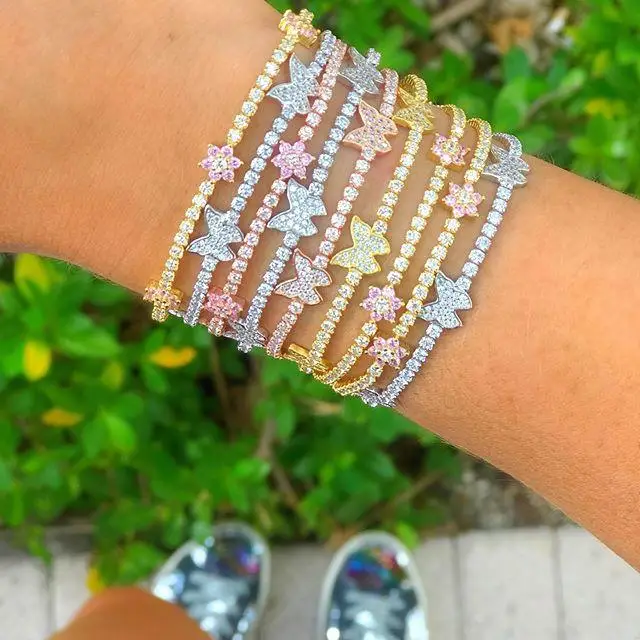 Браслет радужного цвета дизайнерские ювелирные изделия позолоченный розовый