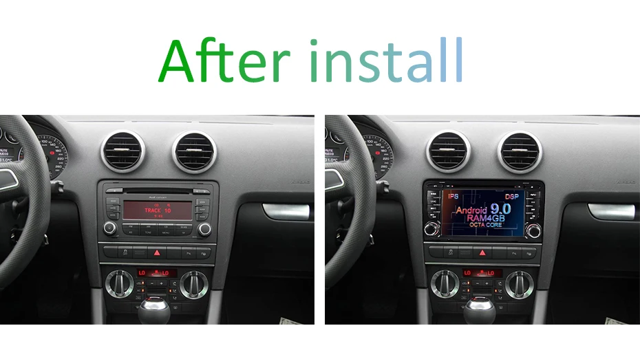 8 CORE 4G 64G 2 Din Android 9 автомобильный dvd мультимедийный плеер gps аудио для Audi/A3/S3 2002-2013 автомобильный Радио руль obd2 DSP DVR