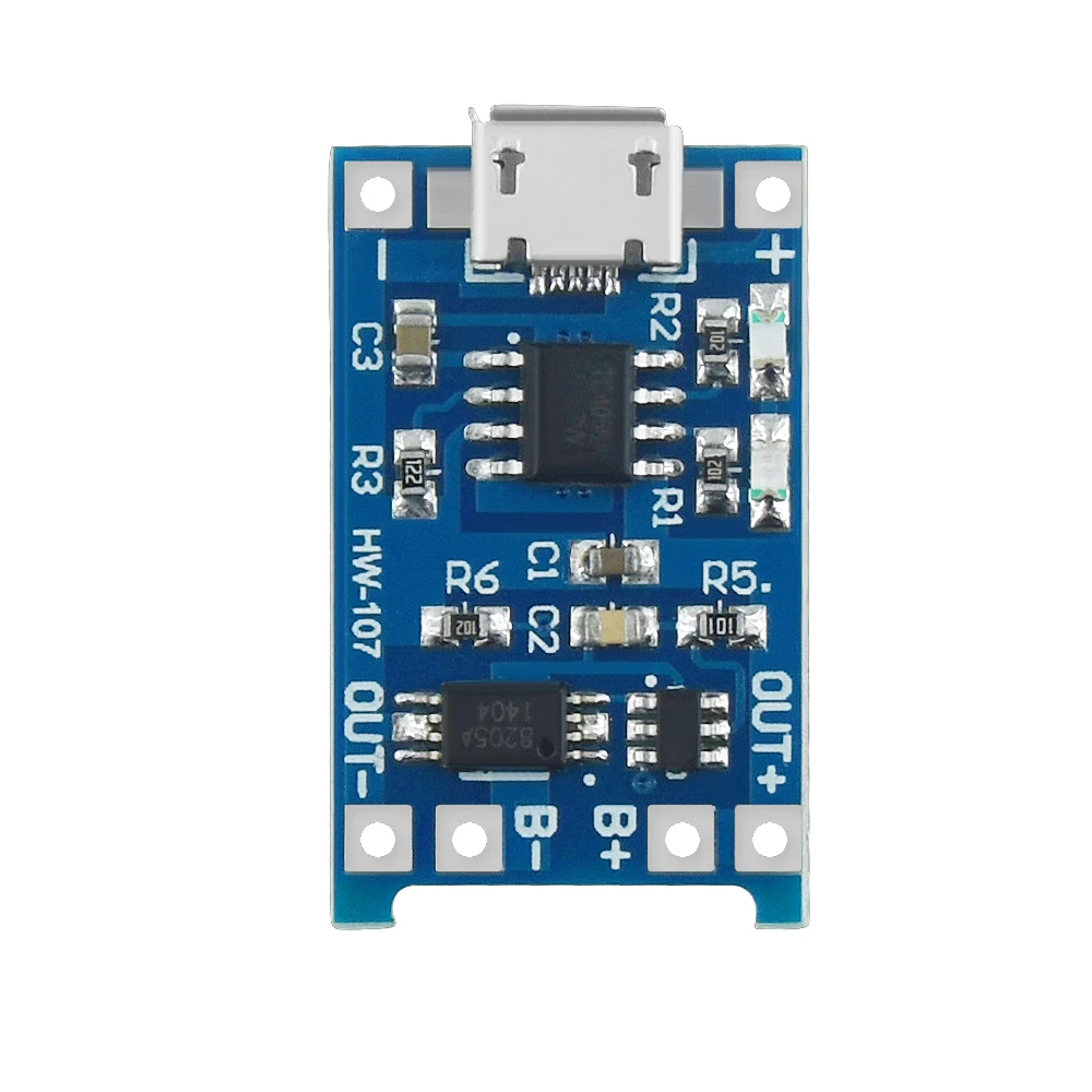 5PCS 5V 1A Micro USB 18650 Lithium Battery Charging Board Charger Module+Protection Dual Functions TP4056 | Электроника