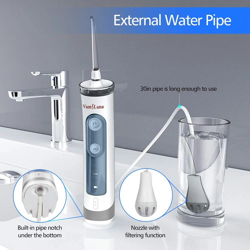 Портативный беспроводной ирригатор для полости рта с наружной трубой и