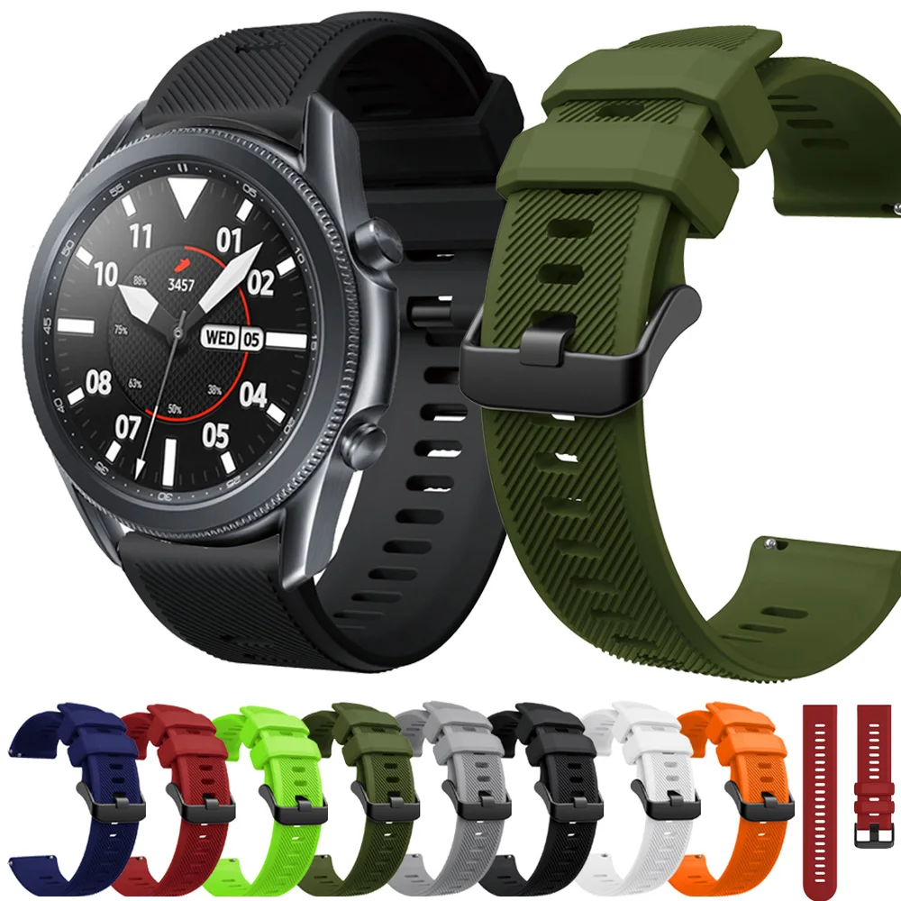 Ремешок силиконовый для Samsung Galaxy Watch 3 45 мм SM R840 быстросъемный браслет 22 ремешок