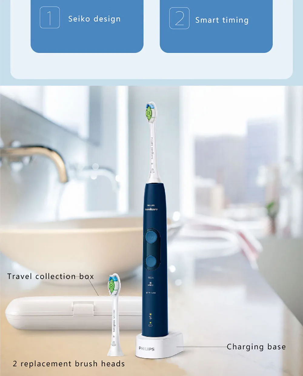 Электрическая зубная щетка Philips Sonicare HX6851 с мультирежимным индикатором вогнутой выключатель питания с магнитной подвеской импульсный двигатель