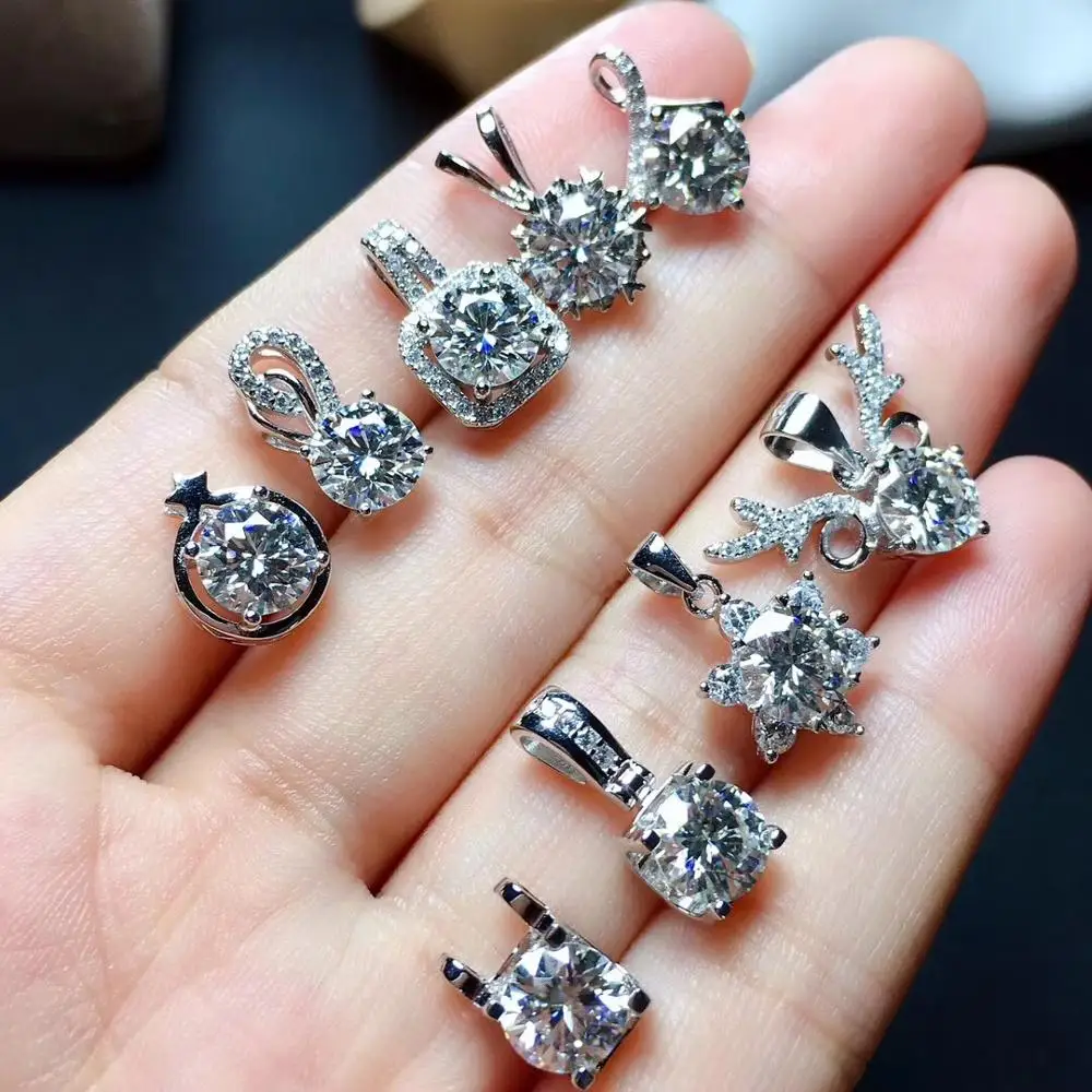 Ожерелье из муассанита драгоценный камень 1 карат серебра 925 пробы популярное