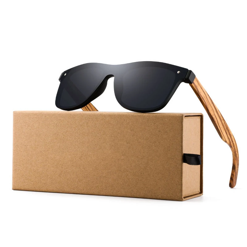 

One-Piece Wood Polarized Sunglasses Fashion And Comfortable Rimless Glasses Bamboo Sunglasses Myopia Sunglasses Female 8021