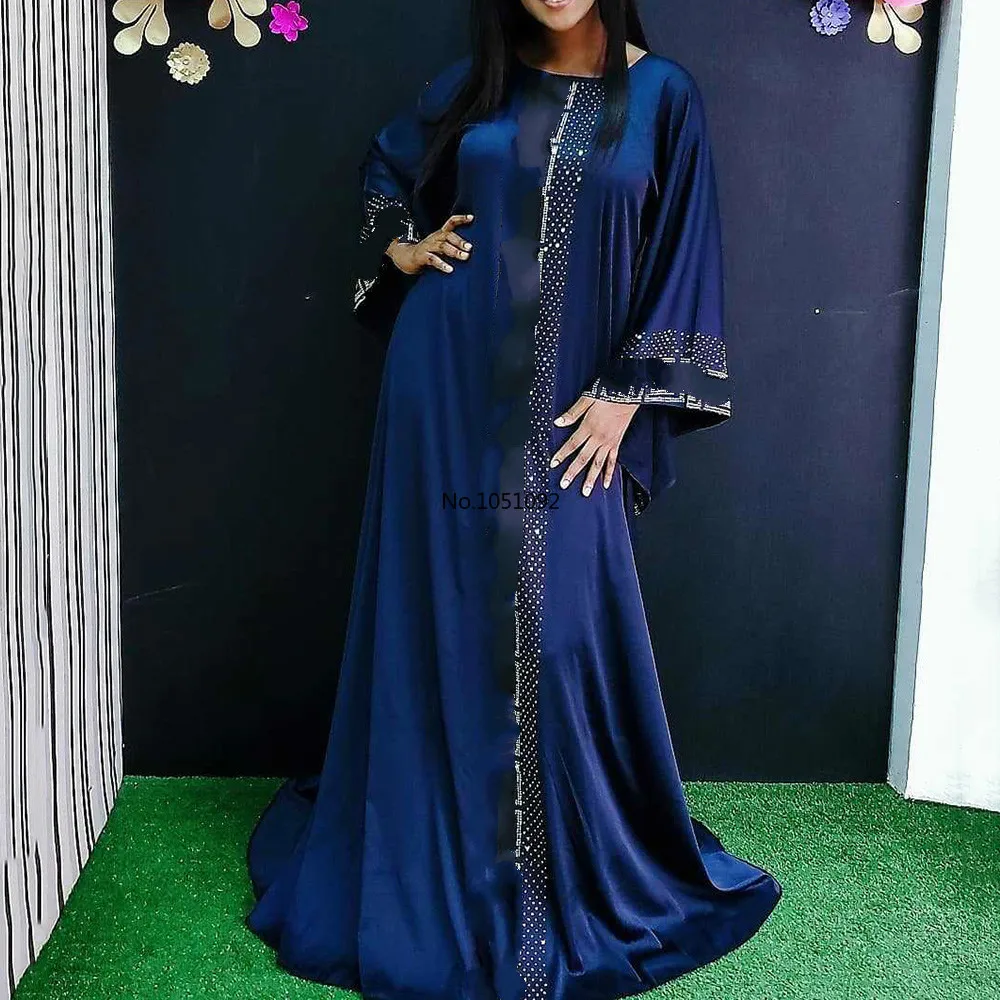 Платье Дашики в африканском стиле шелковое с бисером абайя Бандажное макси Базен