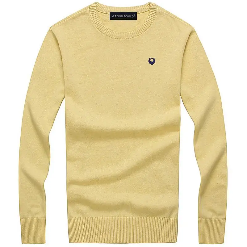 Мужские свитера с круглым вырезом Повседневные вязаные мужские пуловеры из 100%