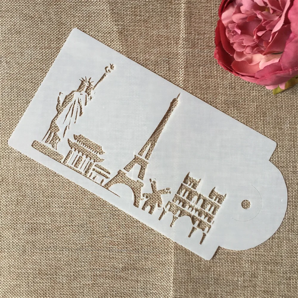 5 шт./лот 26 см Метрополис здание мира DIY Многослойные трафареты картина