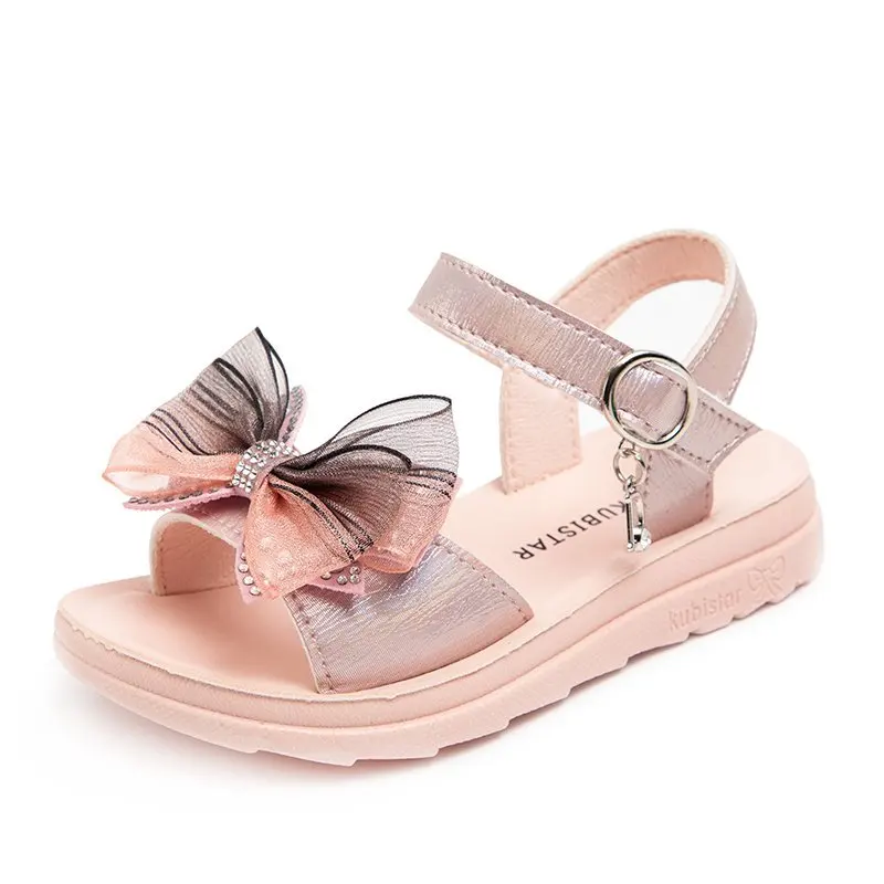 

2021 Cool Summer Children's Slippers Kid Girls Cute Beach Sandals Bowknot Slippers Flip Flops Shoes Flower Flats Heels Shoes