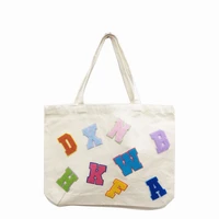 no htj 06 high capacity portable single shoulder bag canvas bag with letter pattern for women shopping bag