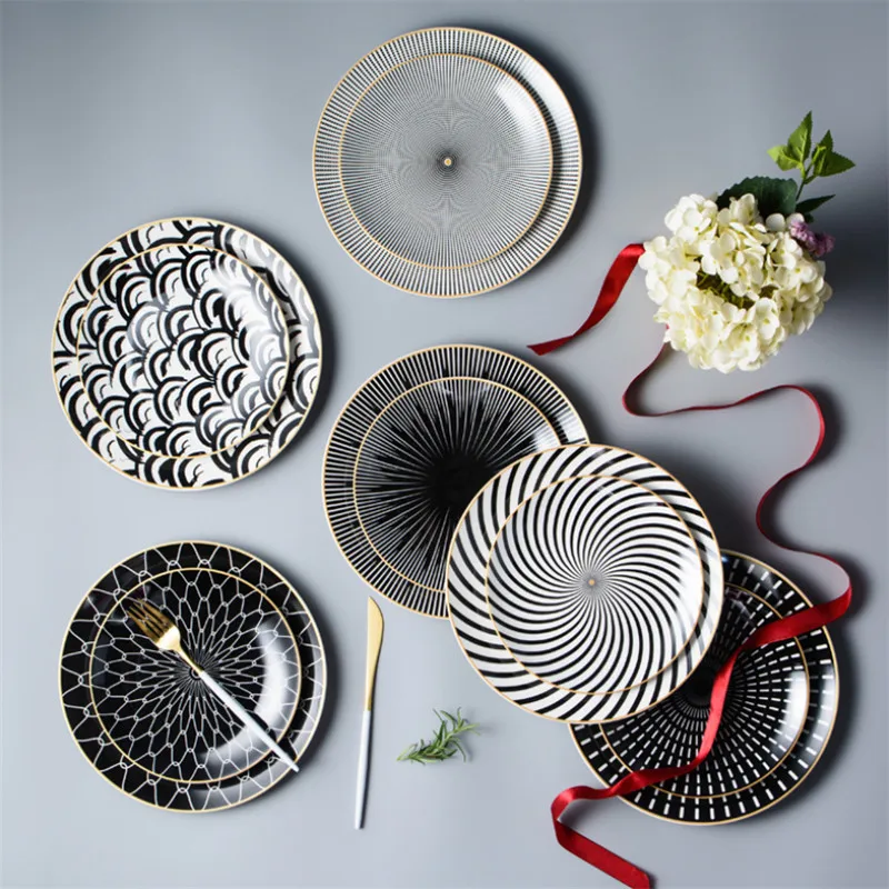 Креативная Геометрическая посуда из Пномпеня 6/8/10 дюйма керамическая обеденная