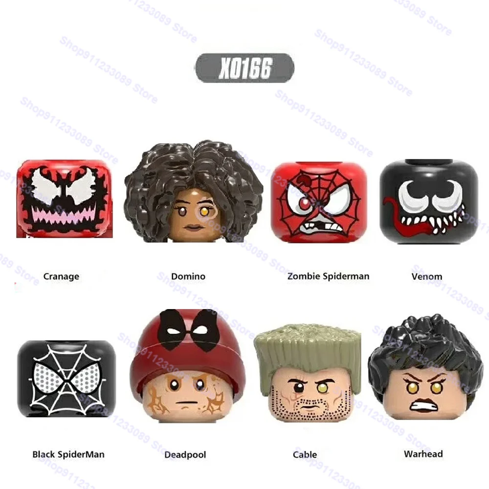 8 шт./лот Crange домино Веном Дедпул Боевая головка кабель строительные блоки