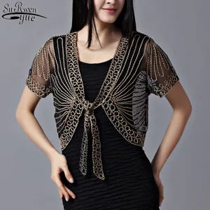 2021 женские топы, модная женская одежда, прозрачные шифоновые кружевные маленькие шали на шнуровке, рубашки 802E 30