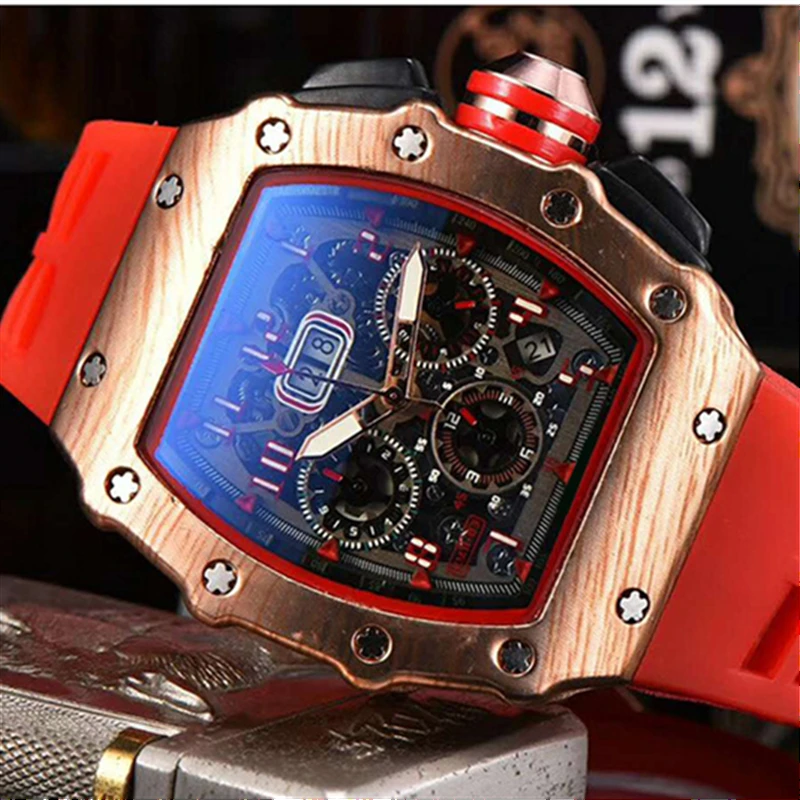 

Original Richard Quartz Wristwatch for Men Multifunction Pilot Watch Fashion Chronograph Designer Male Skeleton Watches