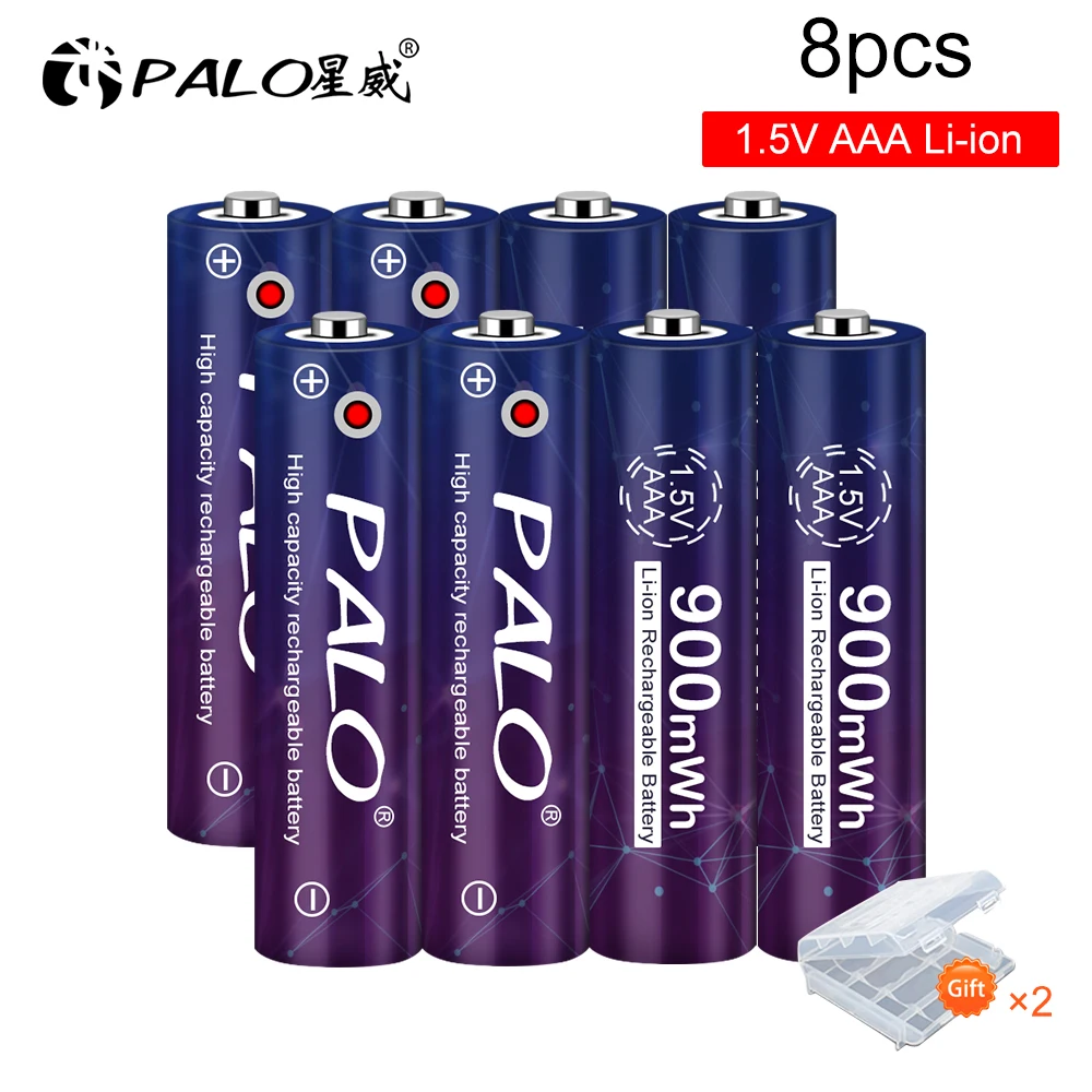 

Palo 1.5V Li-ion AAA Rechargeable Battery 900mWh 1.5V Lithium Rechargeable AAA Battery For Toys Flashlight Mp3 Clock