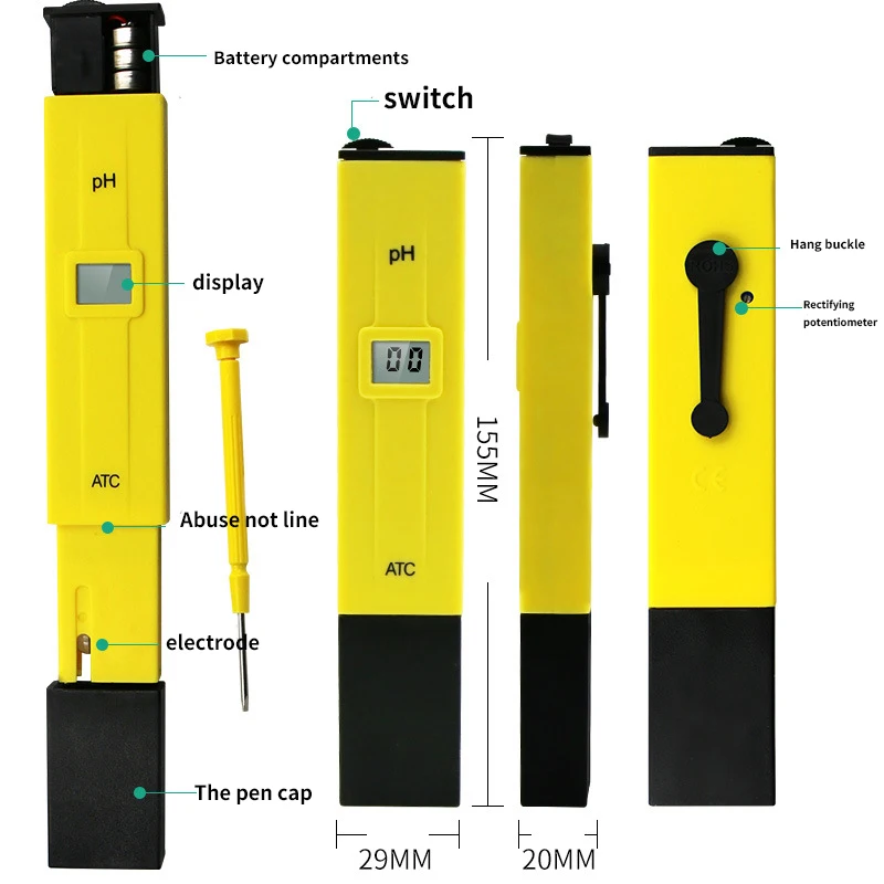 3Pcs/Set Digital LCD PH Meter TDS EC Water Quality Tester Pen Monitor Aquarium Pool Soil Test | Инструменты